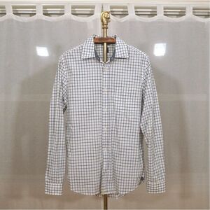 Gap White Blue Square Check Button Down Shirt